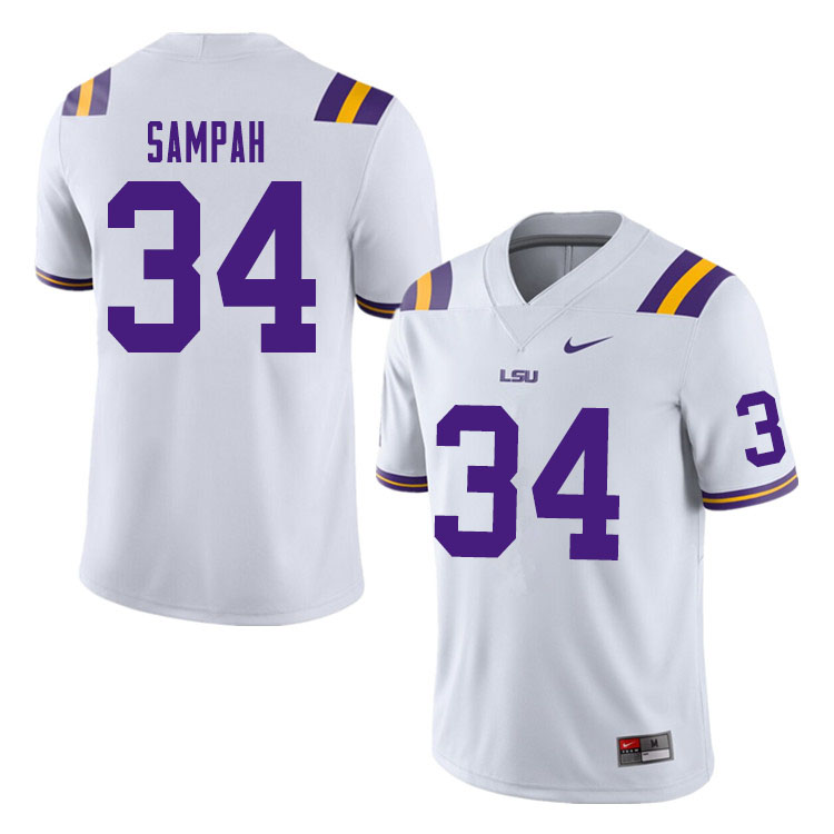 Men #34 Antoine Sampah LSU Tigers College Football Jerseys Sale-White